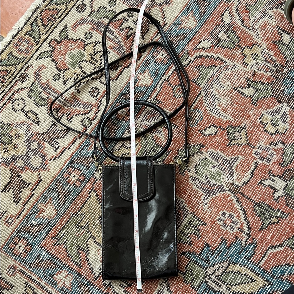 Hobo Black Patent Leather Crossbody Bag